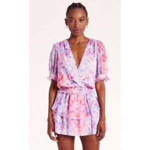 Amanda Uprichard Adriel Mini Cocktail Fairy Cotton Candy‎ Wash Ruffle Dress Sz M